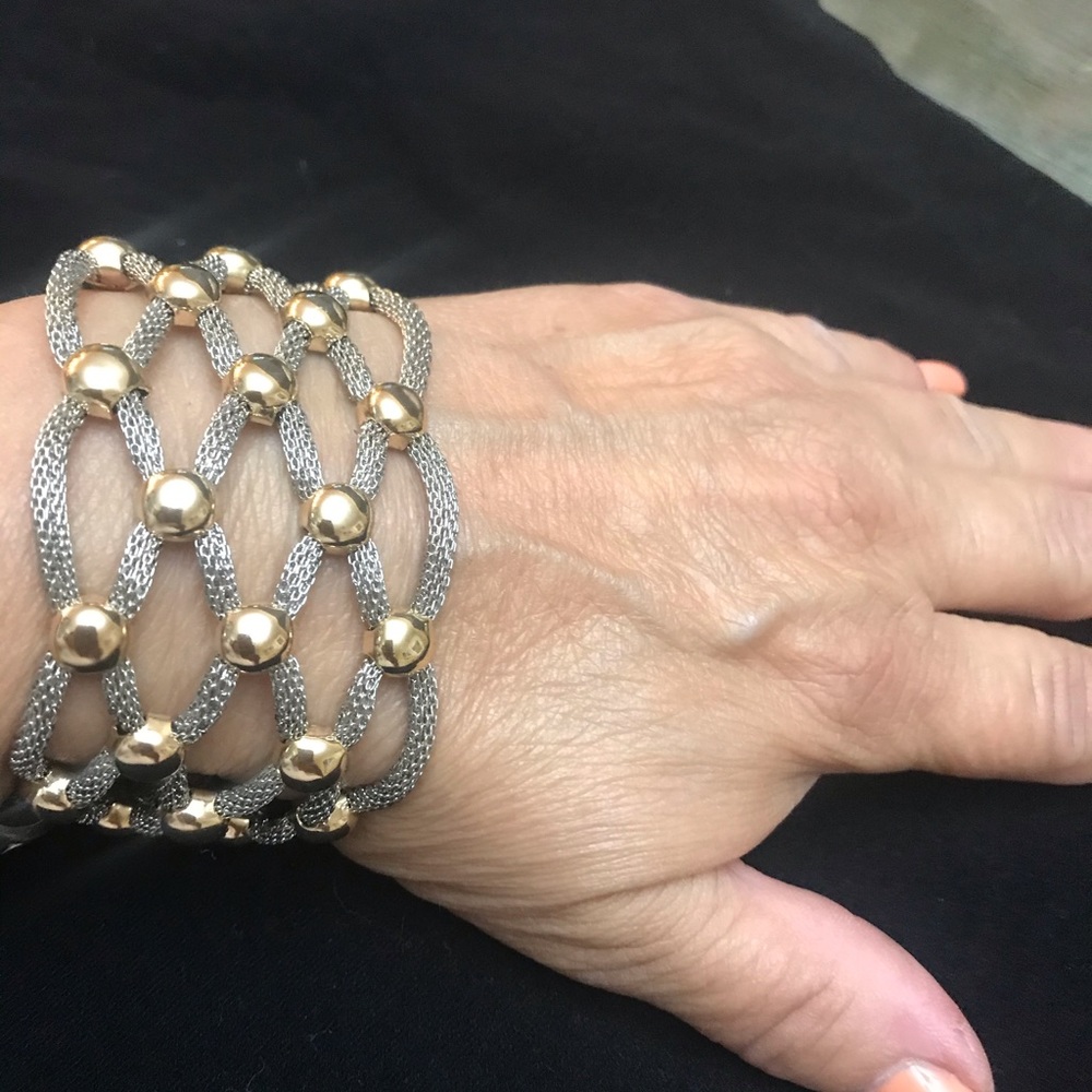 Silver and Gold Magnetic Beautiful High End Costume Bracelet